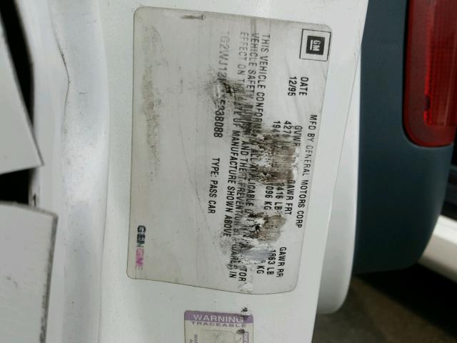 1G2WJ12M7TF238088 - 1996 PONTIAC GRAND PRIX WHITE photo 10