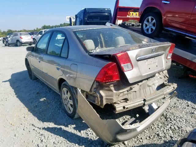 1HGES267X3L008482 - 2003 HONDA CIVIC EX GRAY photo 3