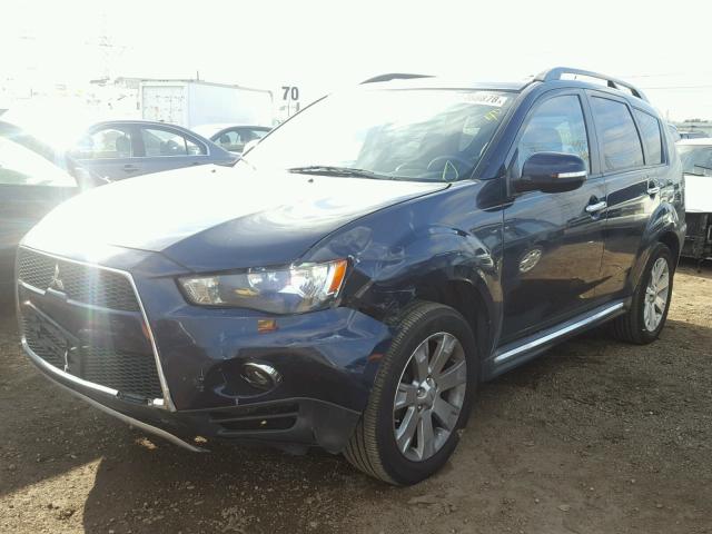 JA4JT3AW2AZ011461 - 2010 MITSUBISHI OUTLANDER BLUE photo 2