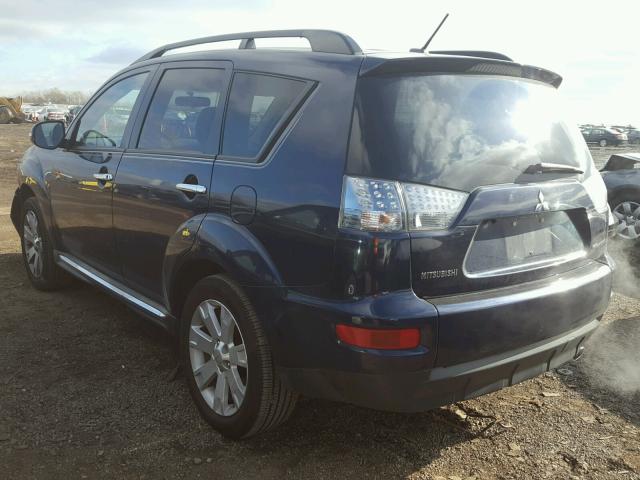 JA4JT3AW2AZ011461 - 2010 MITSUBISHI OUTLANDER BLUE photo 3