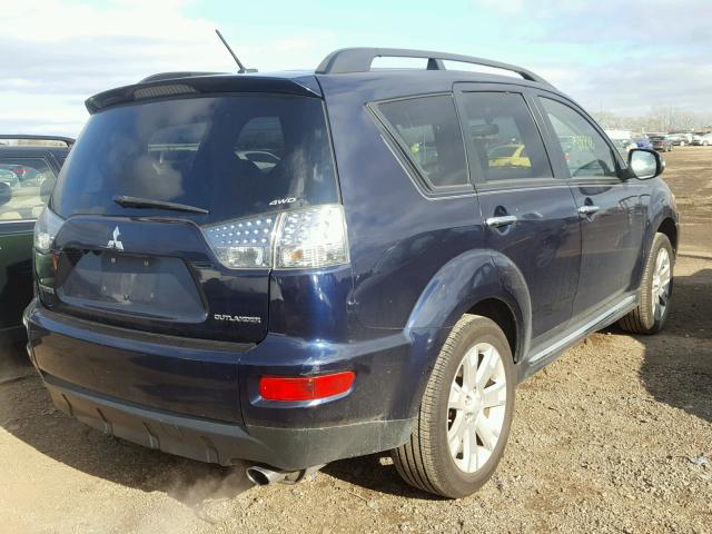 JA4JT3AW2AZ011461 - 2010 MITSUBISHI OUTLANDER BLUE photo 4