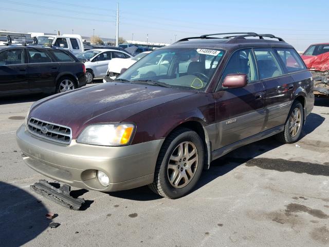 4S3BH6864Y6638693 - 2000 SUBARU LEGACY OUT MAROON photo 2