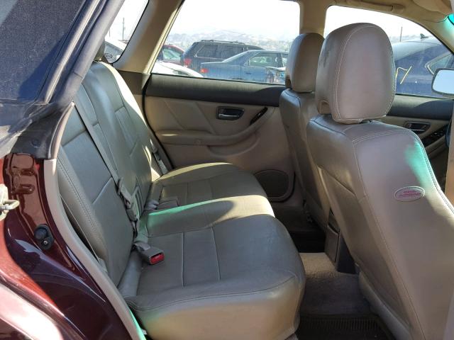 4S3BH6864Y6638693 - 2000 SUBARU LEGACY OUT MAROON photo 6