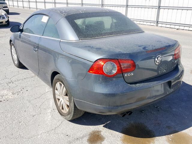 WVWBA71F57V028648 - 2007 VOLKSWAGEN EOS 2.0T GRAY photo 3