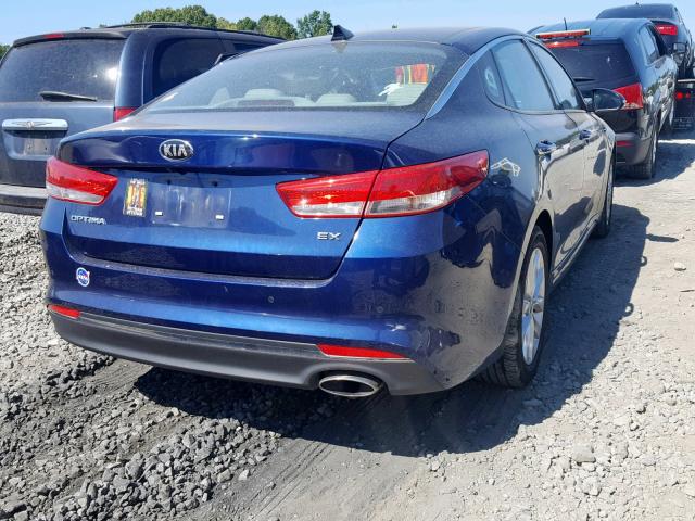 5XXGU4L36GG109796 - 2016 KIA OPTIMA EX BLUE photo 4