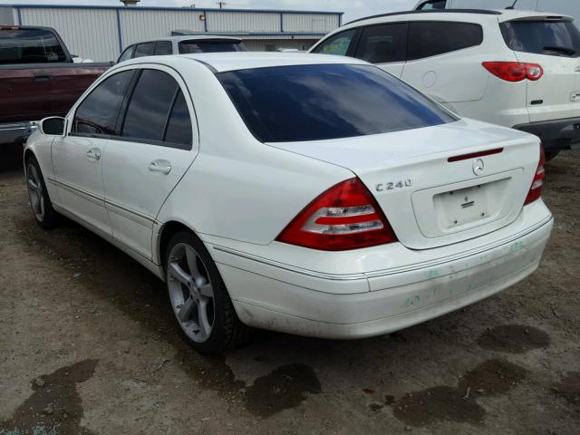 WDBRF61J04E016335 - 2004 MERCEDES-BENZ C 240 WHITE photo 3