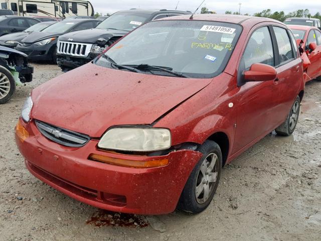 KL1TD66697B762958 - 2007 CHEVROLET AVEO BASE Қызыл фото 2