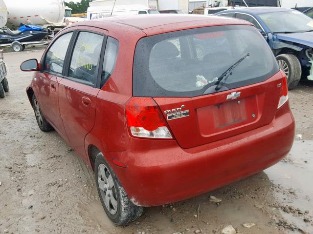 KL1TD66697B762958 - 2007 CHEVROLET AVEO BASE Қызыл фото 3