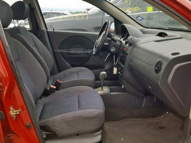 KL1TD66697B762958 - 2007 CHEVROLET AVEO BASE Қызыл фото 5