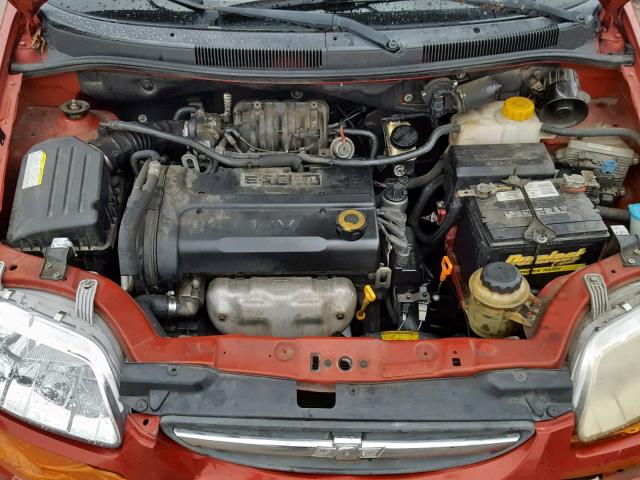 KL1TD66697B762958 - 2007 CHEVROLET AVEO BASE Қызыл фото 7