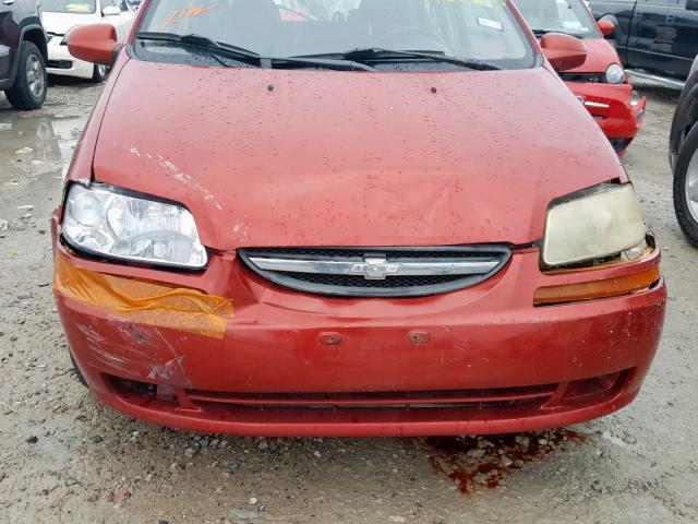 KL1TD66697B762958 - 2007 CHEVROLET AVEO BASE Қызыл фото 9
