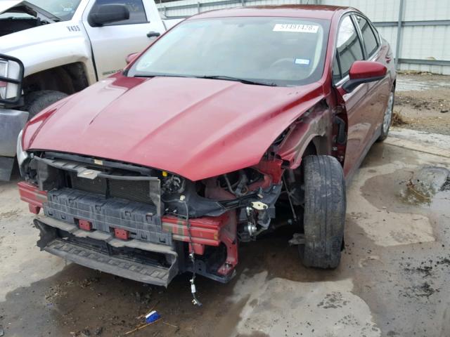 3FA6P0G77DR323269 - 2013 FORD FUSION S RED photo 2