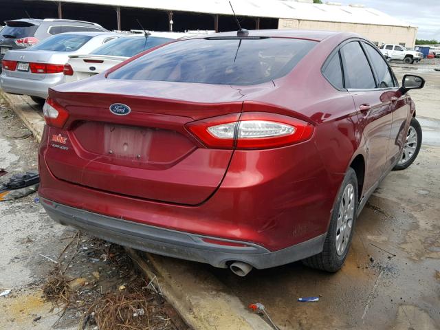 3FA6P0G77DR323269 - 2013 FORD FUSION S RED photo 4