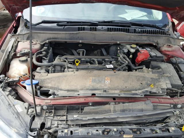 3FA6P0G77DR323269 - 2013 FORD FUSION S RED photo 7
