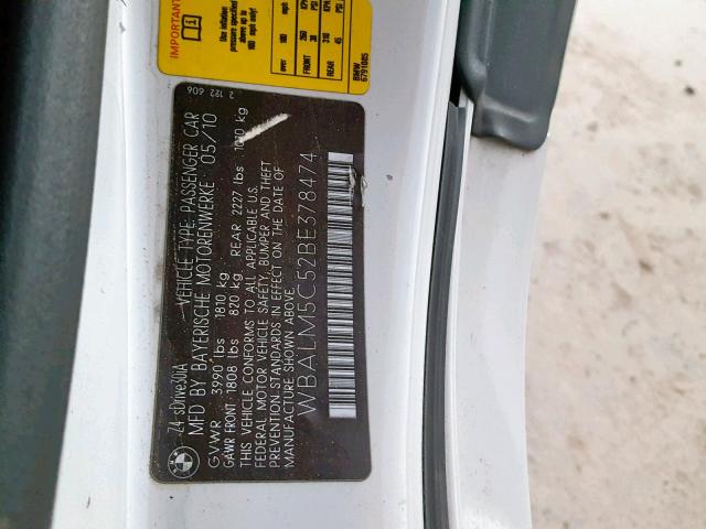 WBALM5C52BE378474 - 2011 BMW Z4 SDRIVE3 BLACK photo 10