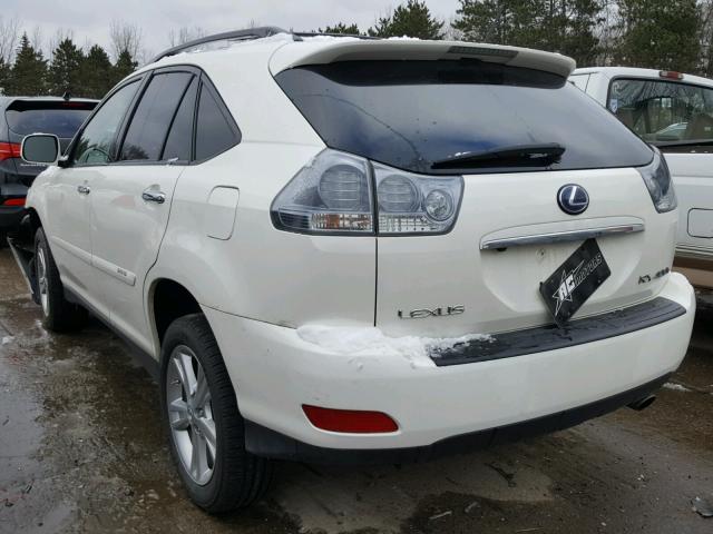 JTJHW31UX82063141 - 2008 LEXUS RX 400H WHITE photo 3