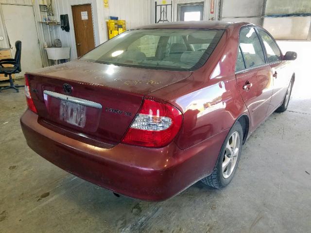 4T1BE32K64U282116 - 2004 TOYOTA CAMRY LE MAROON photo 4