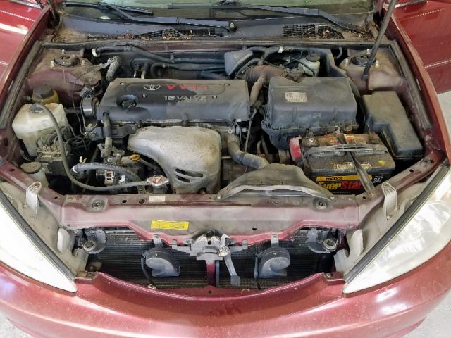 4T1BE32K64U282116 - 2004 TOYOTA CAMRY LE MAROON photo 7