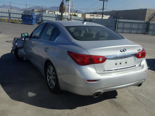 JN1BV7APXFM339299 - 2015 INFINITI Q50 BASE SILVER photo 3