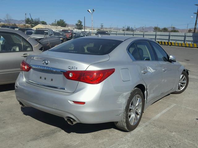 JN1BV7APXFM339299 - 2015 INFINITI Q50 BASE SILVER photo 4