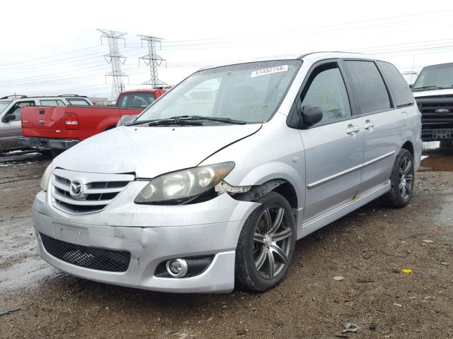 JM3LW28A640516722 - 2004 MAZDA MPV WAGON SILVER photo 2