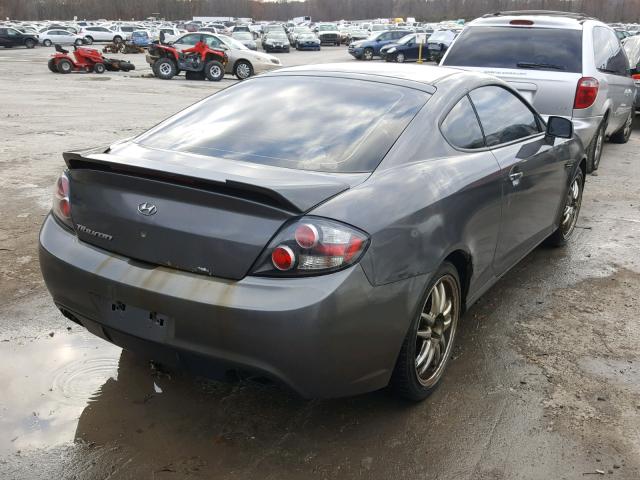 KMHHM66DX7U242524 - 2007 HYUNDAI TIBURON GS GRAY photo 4