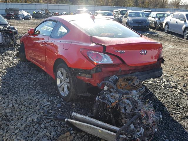 KMHHT6KD8BU046311 - 2011 HYUNDAI GENESIS CO RED photo 3