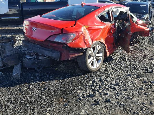 KMHHT6KD8BU046311 - 2011 HYUNDAI GENESIS CO RED photo 4