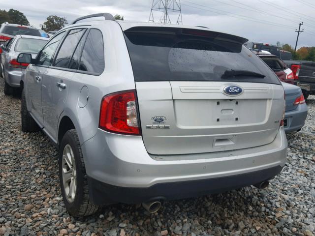 2FMDK3JC8BBB02102 - 2011 FORD EDGE SEL SILVER photo 3