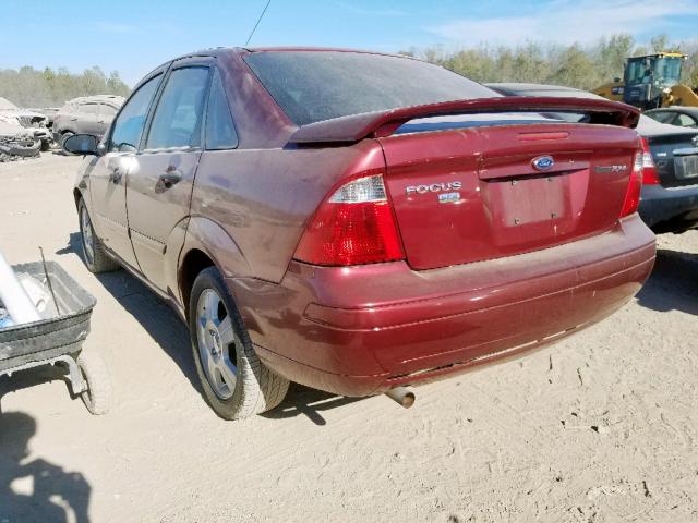 1FAHP34N66W223421 - 2006 FORD FOCUS ZX4 MAROON photo 3