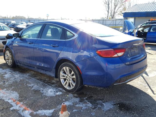 1C3CCCABXGN167313 - 2016 CHRYSLER 200 LIMITE BLUE photo 3