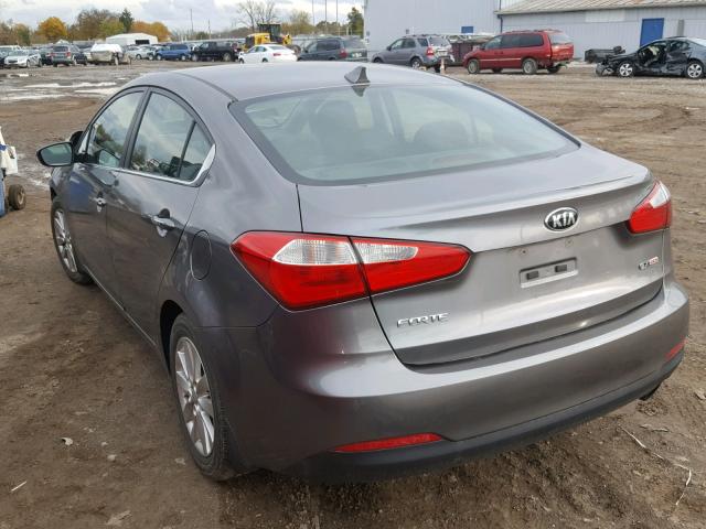 KNAFX4A88F5282382 - 2015 KIA FORTE EX GRAY photo 3