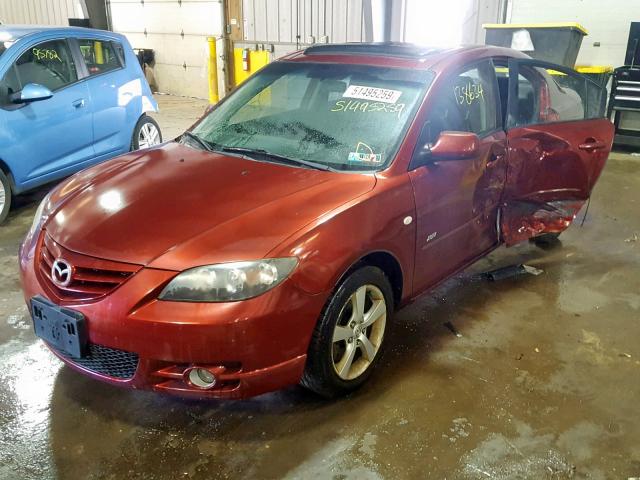 JM1BK323361415506 - 2006 MAZDA 3 S BURGUNDY photo 2