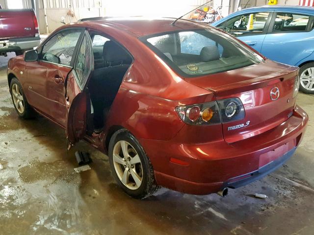 JM1BK323361415506 - 2006 MAZDA 3 S BURGUNDY photo 3