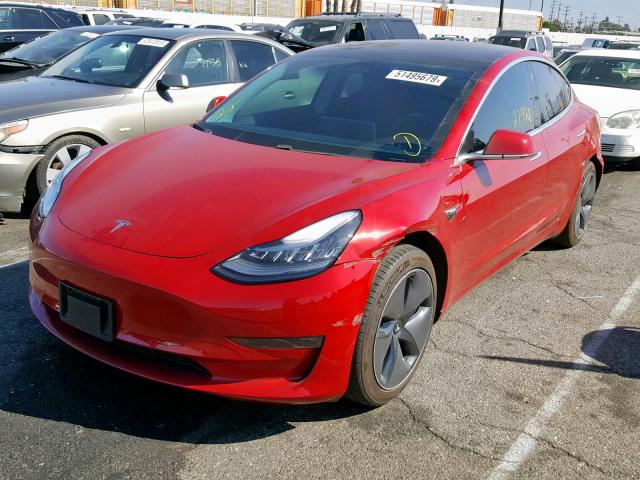 5YJ3E1EA5JF045637 - 2018 TESLA MODEL 3 RED photo 2