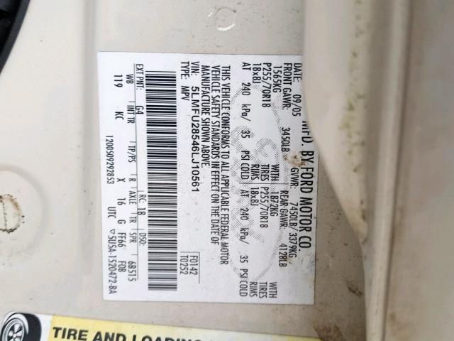 5LMFU28546LJ10561 - 2006 LINCOLN NAVIGATOR 棕色 照片 10