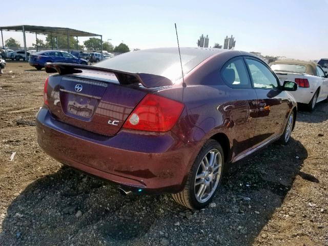 JTKDE177570197942 - 2007 TOYOTA SCION TC მუქწითელი ფოტო 4