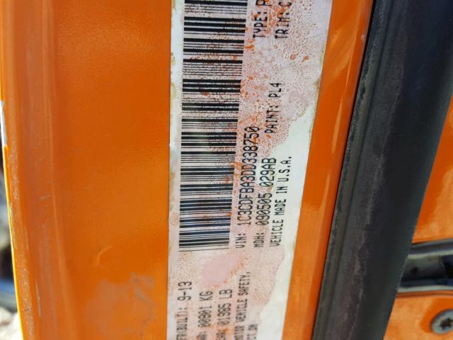 1C3CDFBA3DD338750 - 2013 DODGE DART SXT ORANGE photo 10