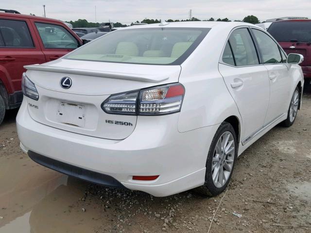 JTHBB1BA8A2017695 - 2010 LEXUS HS 250H WHITE photo 4