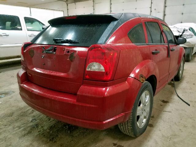 1B3HB48B38D527885 - 2008 DODGE CALIBER SX BURGUNDY photo 4