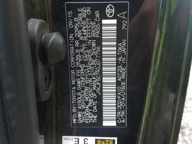 JTKJF5C79GJ017756 - 2016 TOYOTA SCION TC 黑色 照片 10