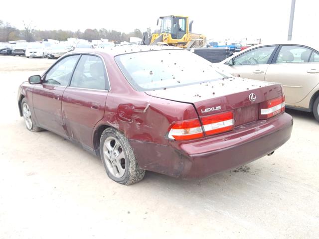 JT8BF28G0Y5084886 - 2000 LEXUS ES 300 BURGUNDY photo 3