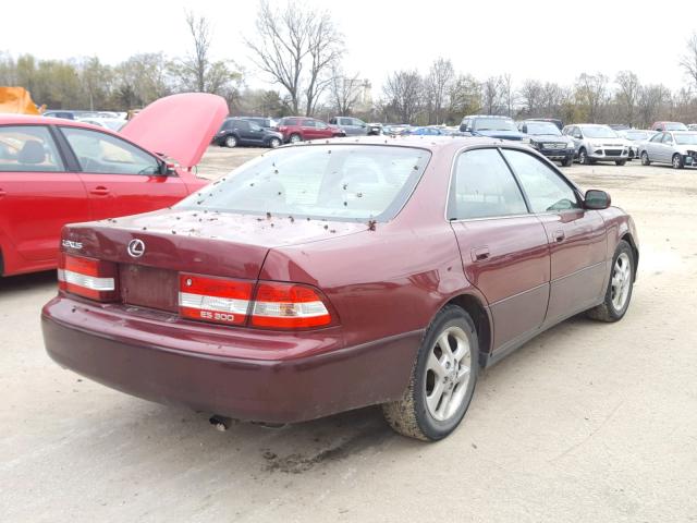 JT8BF28G0Y5084886 - 2000 LEXUS ES 300 BURGUNDY photo 4