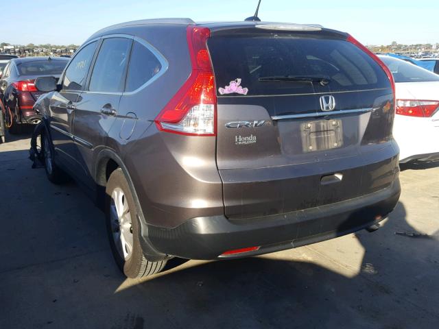 5J6RM3H73DL020336 - 2013 HONDA CR-V EXL GRAY photo 3