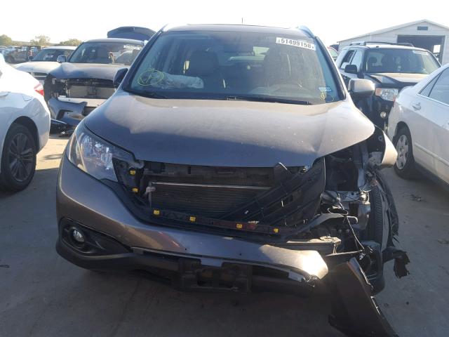 5J6RM3H73DL020336 - 2013 HONDA CR-V EXL GRAY photo 9