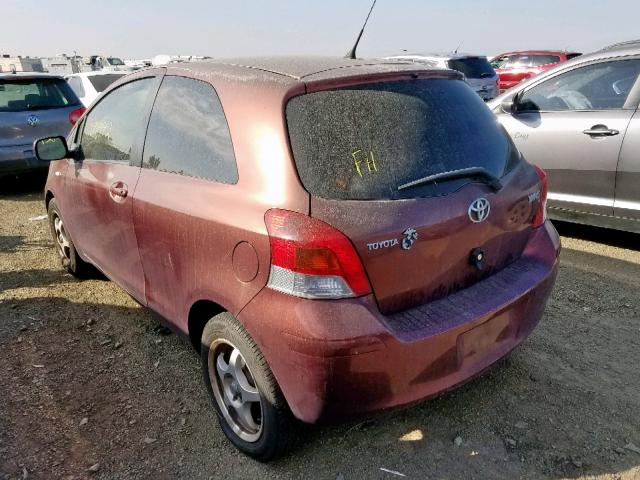 JTDJT4K3XA5294733 - 2010 TOYOTA YARIS MAROON photo 3