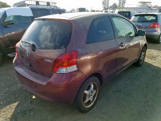 JTDJT4K3XA5294733 - 2010 TOYOTA YARIS MAROON photo 4