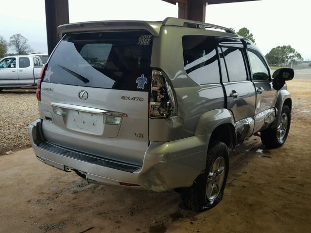 JTJBT20X530011196 - 2003 LEXUS GX 470 SILVER photo 4