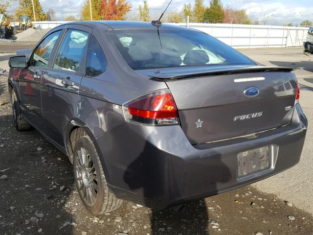 1FAHP3GN0BW167921 - 2011 FORD FOCUS SES CHARCOAL photo 3