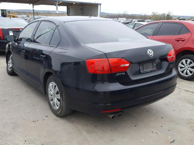 3VW1K7AJ1DM287170 - 2013 VOLKSWAGEN JETTA BASE BLACK photo 3